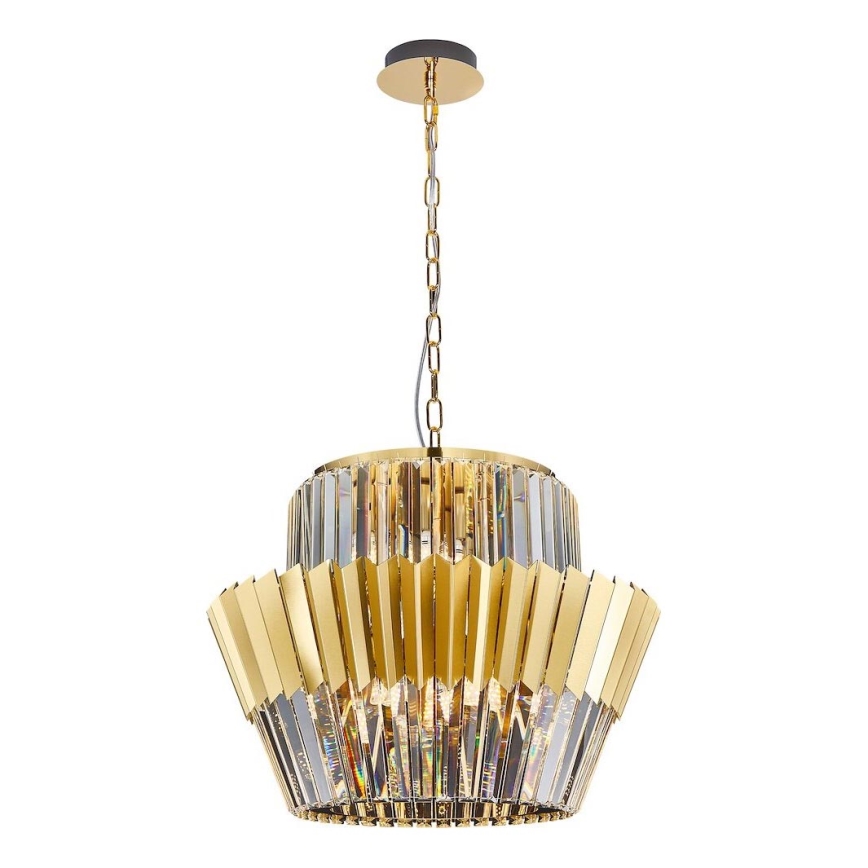 Luster na reťazi DONNA 12xE14/40W/230V pr. 55 cm zlatá