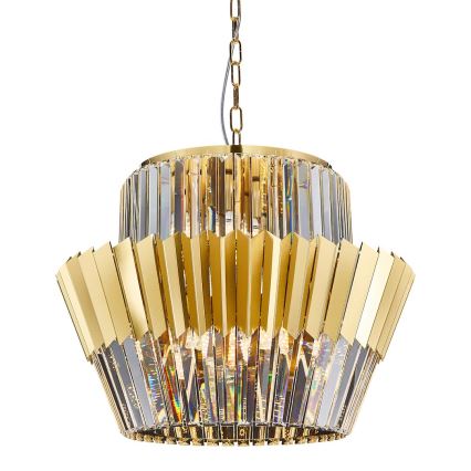 Luster na reťazi DONNA 12xE14/40W/230V pr. 55 cm zlatá