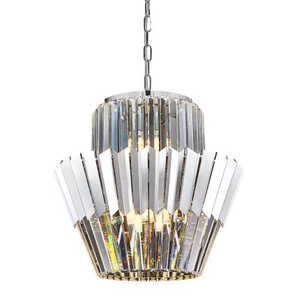 Luster na reťazi DONNA 9xE14/40W/230V pr. 45 cm matný chróm