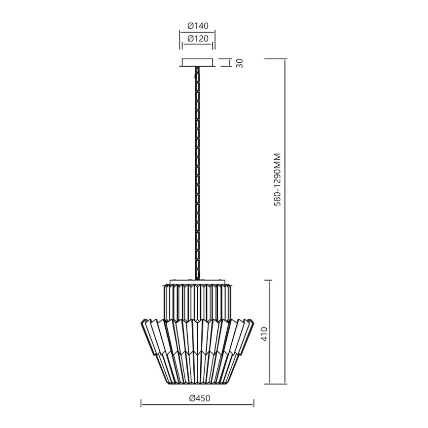 Luster na reťazi DONNA 9xE14/40W/230V pr. 45 cm matný chróm