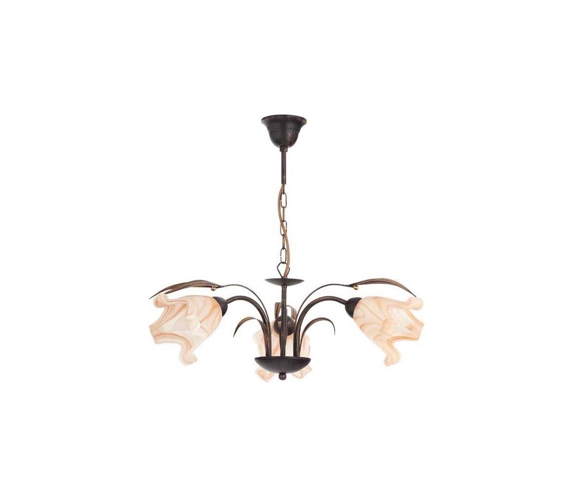 Luster na reťazi DUCATTI 3xE14/10W/230V bronzová 14433