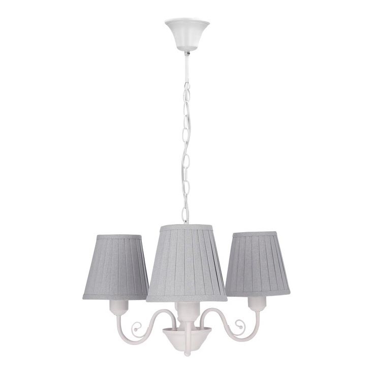 Luster na reťazi FIREZ 3xE27/40W/230V biela/šedá