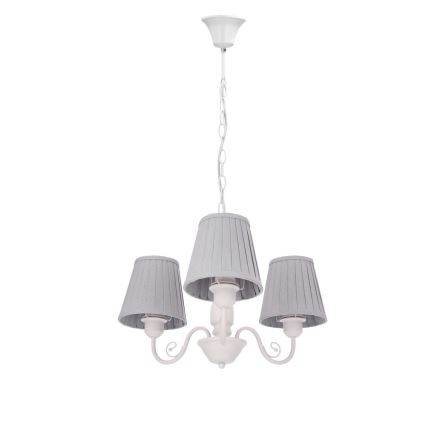 Luster na reťazi FIREZ 3xE27/40W/230V biela/šedá