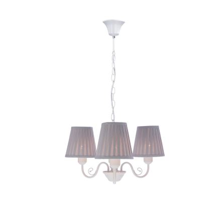 Luster na reťazi FIREZ 3xE27/40W/230V biela/šedá