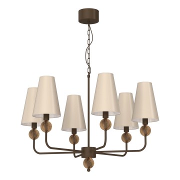 Luster na reťazi GRENADA 6xE14/15W/230V béžový