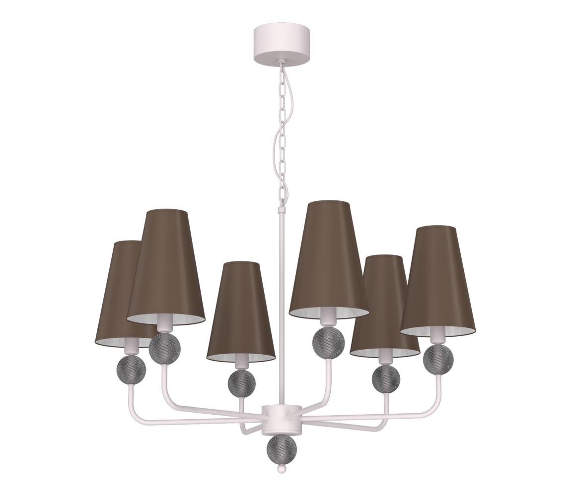 Luster na reťazi GRENADA 6xE14/15W/230V sivá 9073