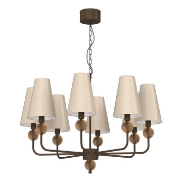 Luster na reťazi GRENADA 8xE14/15W/230V béžový