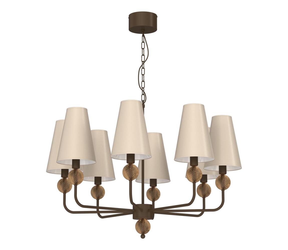 Luster na reťazi GRENADA 8xE14/15W/230V béžový 9072