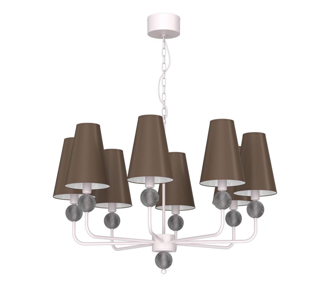 Luster na reťazi GRENADA 8xE14/15W/230V sivý 9074
