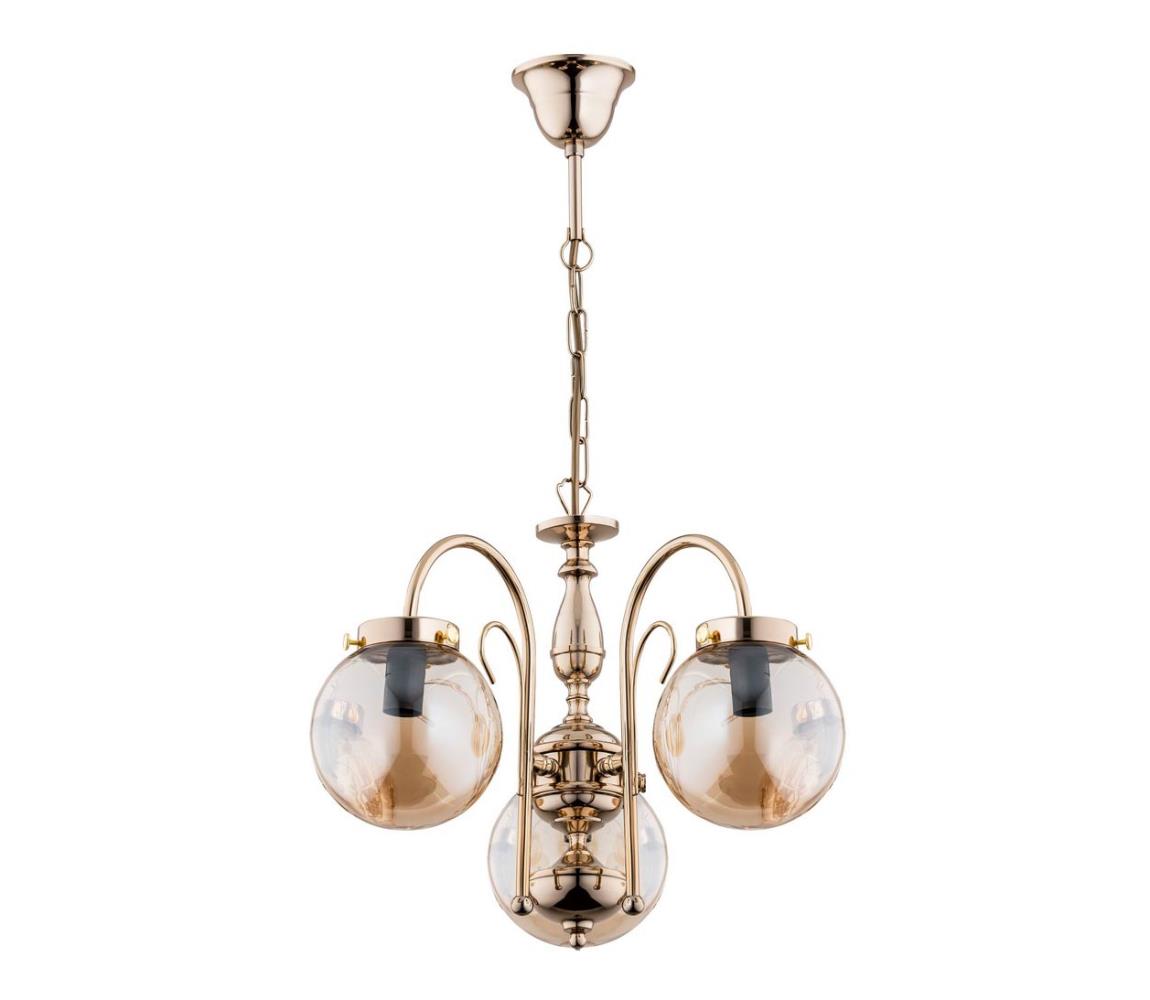 Luster na reťazi HERO 3xE14/40W/230V zlatá