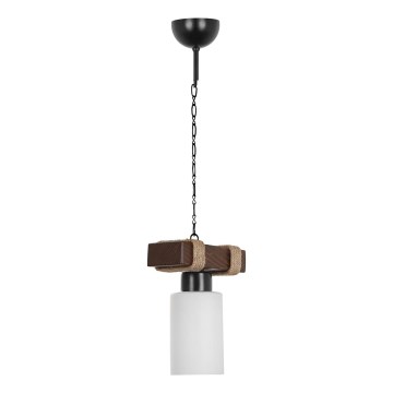 Luster na reťazi JASMIN 1xE27/40W/230V hnedá/biela