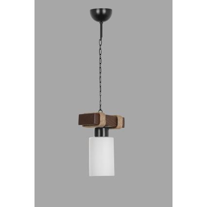 Luster na reťazi JASMIN 1xE27/40W/230V hnedá/biela