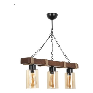 Luster na reťazi JASMIN 3xE27/40W/230V hnedá/béžová