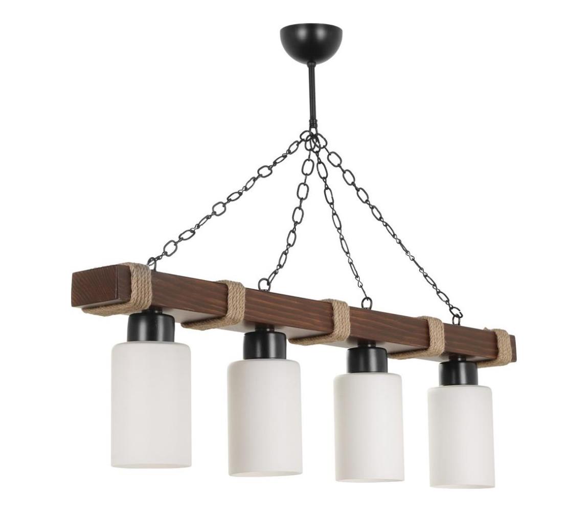 Luster na reťazi JASMIN 4xE27/40W/230V hnedá/biela 534LUN3375