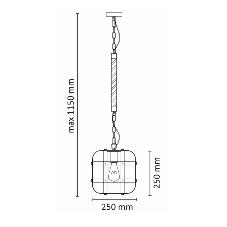 Luster na reťazi KLATKA 1xE27/10W/230V