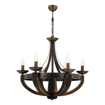 Luster na reťazi KOBE 6xE14/40W/230V hnedý