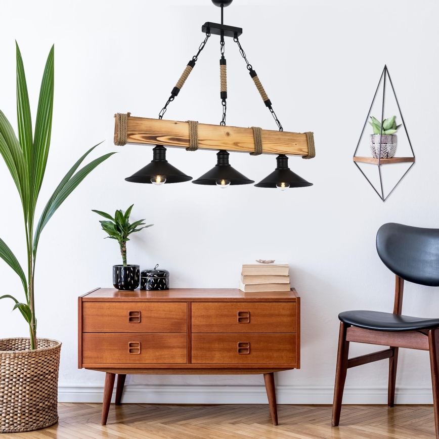 Luster na reťazi KUTUK 3xE27/60W/230V