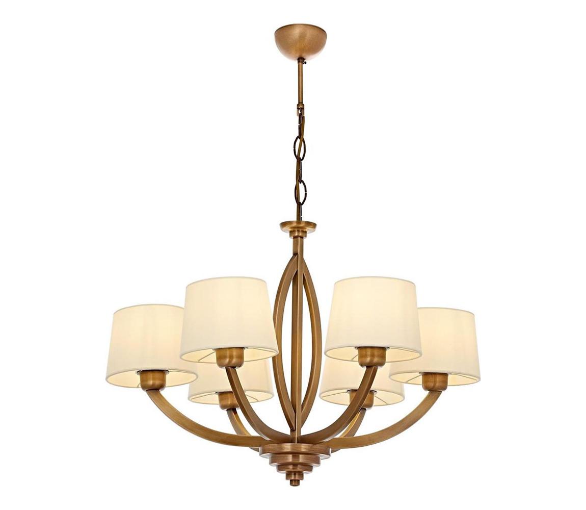 Luster na reťazi LAHORE 6xE27/40W/230V bronzový 301AUR1312
