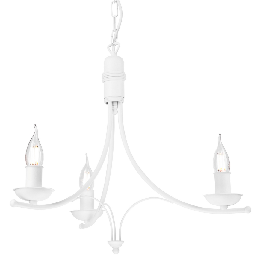 Luster na reťazi LUCY 3xE14/60W/230V biela