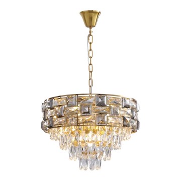 Luster na reťazi LUXURIA 9xE14/40W/230V zlatá