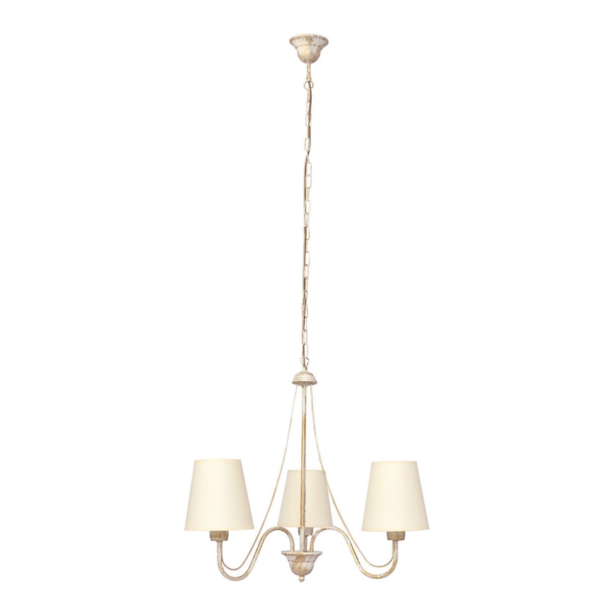 Luster na reťazi MALBO 3xE27/15W/230V béžová