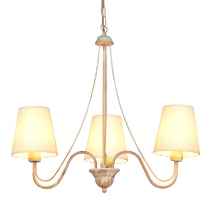 Luster na reťazi MALBO 3xE27/15W/230V béžová