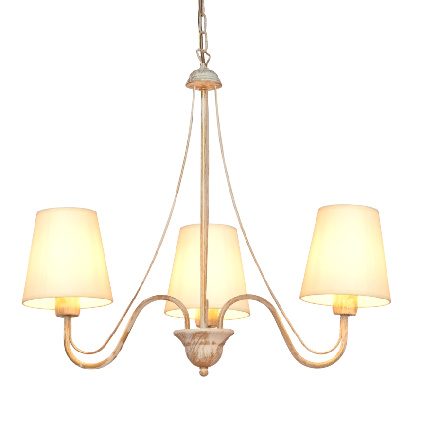Luster na reťazi MALBO 3xE27/15W/230V béžová