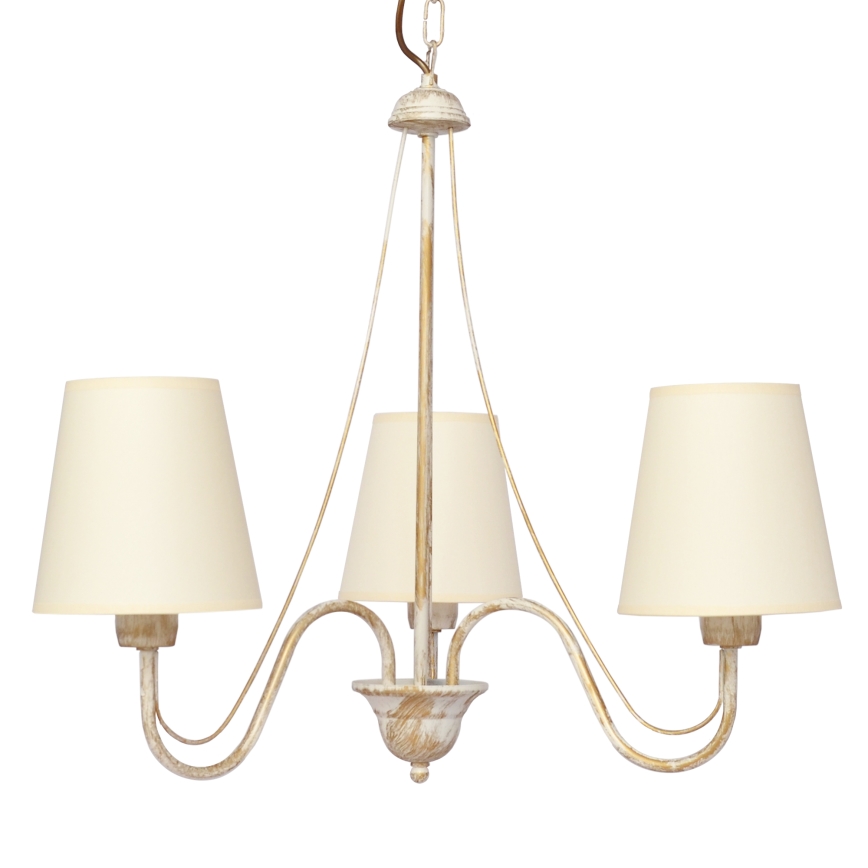 Luster na reťazi MALBO 3xE27/15W/230V béžová