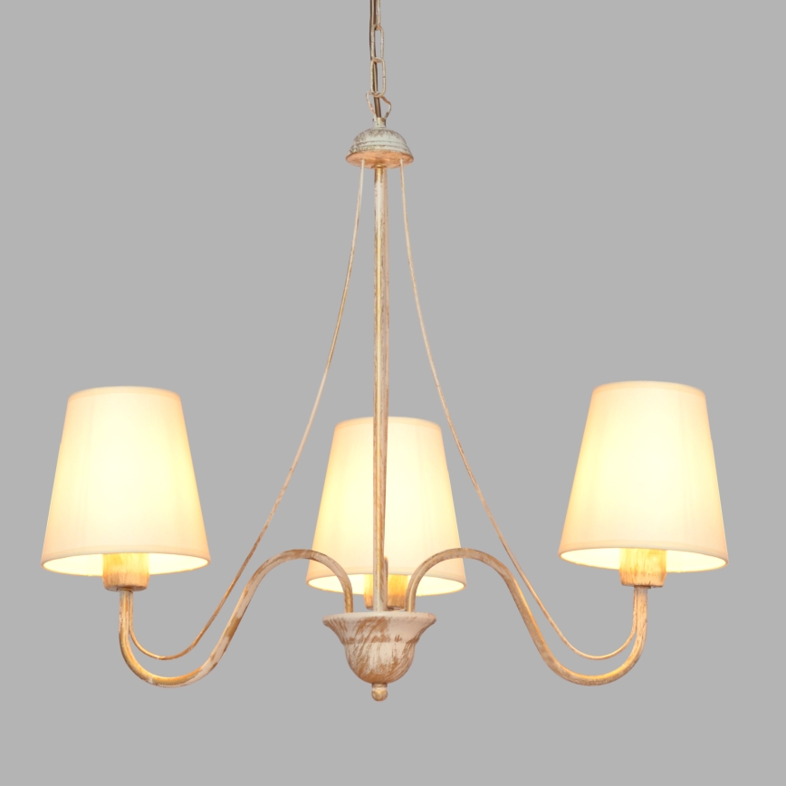 Luster na reťazi MALBO 3xE27/15W/230V béžová