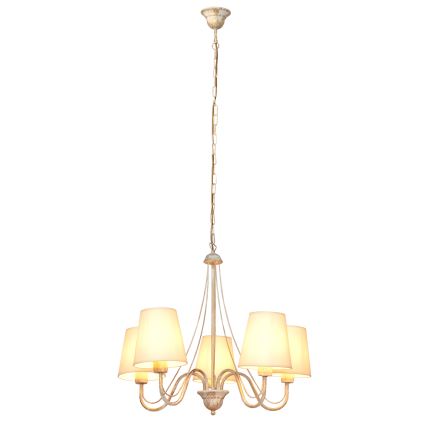Luster na reťazi MALBO 5xE27/15W/230V béžová