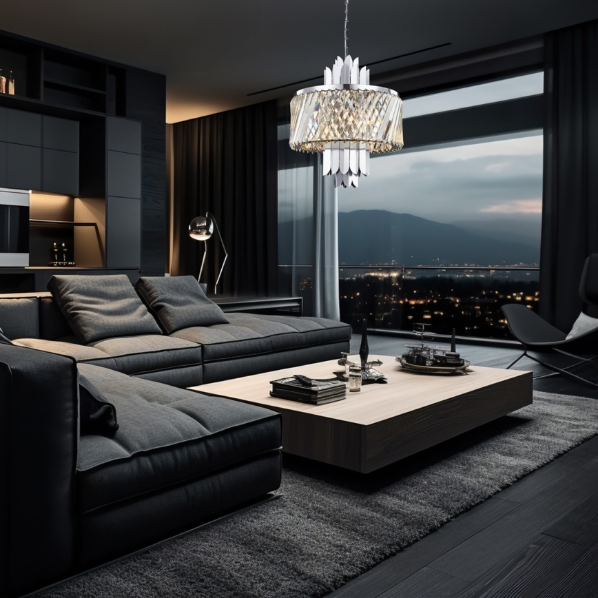 Luster na reťazi MARGOT 6xE14/40W/230V matný chróm