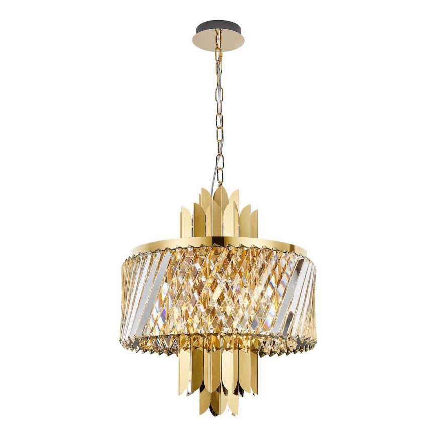 Luster na reťazi MARGOT 6xE14/40W/230V pr. 43 cm zlatá