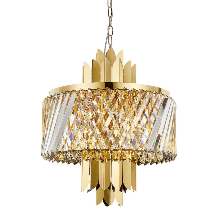 Luster na reťazi MARGOT 6xE14/40W/230V pr. 43 cm zlatá