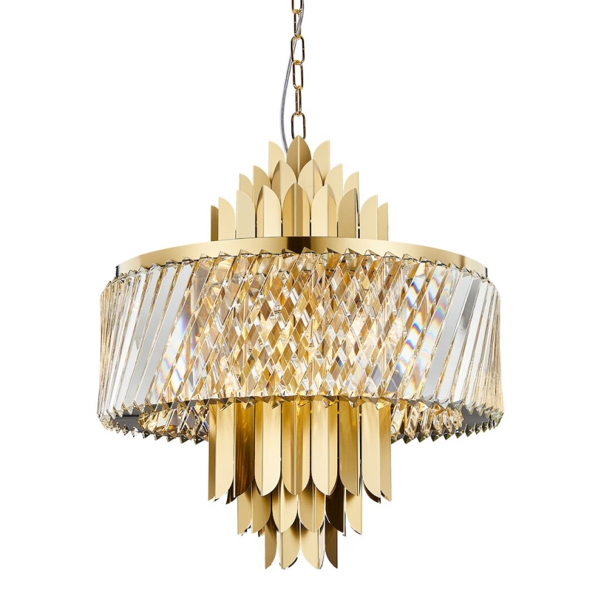 Luster na reťazi MARGOT 9xE14/40W/230V pr. 55 cm zlatá
