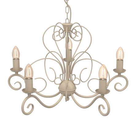 Luster na reťazi MAURO 5xE14/15W/230V béžový