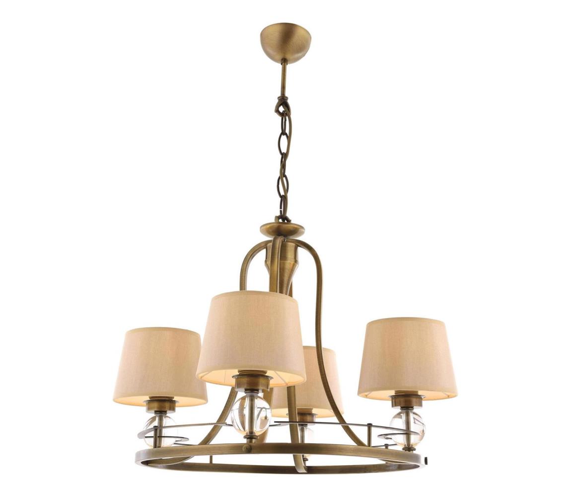 Luster na reťazi NARA 4xE27/40W/230V mosadz 301AUR1111