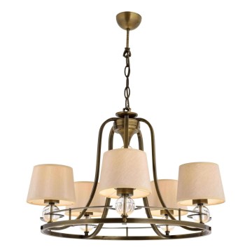 Luster na reťazi NARA 5xE27/40W/230V mosadz
