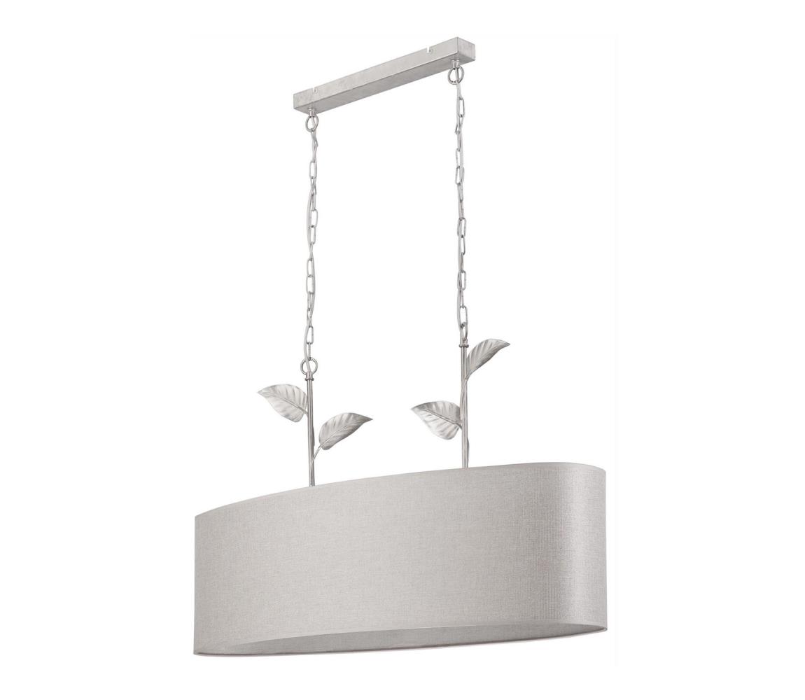 Luster na reťazi NOEMI 2xE27/60W/230V strieborná/biela patina LM - 2.171
