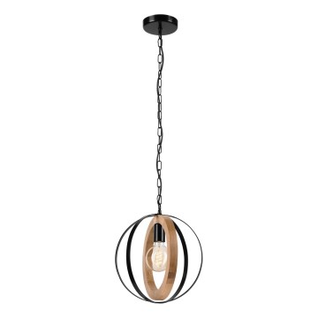 Luster na reťazi ONDA 1xE27/15W/230V čierna/dub