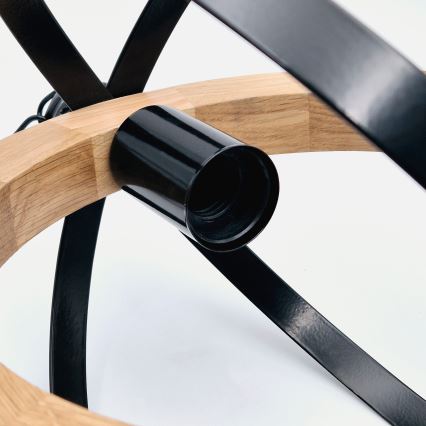 Luster na reťazi ONDA 1xE27/15W/230V čierna/dub