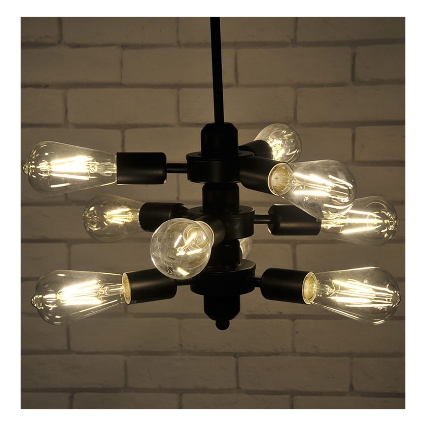 Luster na reťazi OREBRO 9xE27/10W/230V