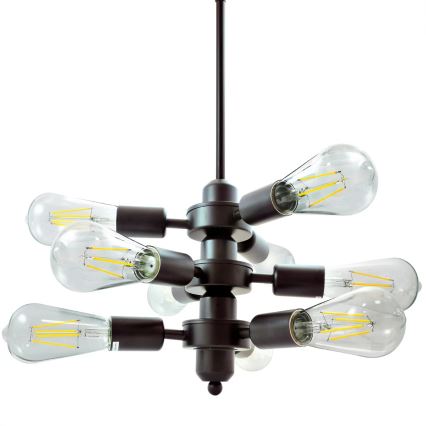 Luster na reťazi OREBRO 9xE27/10W/230V