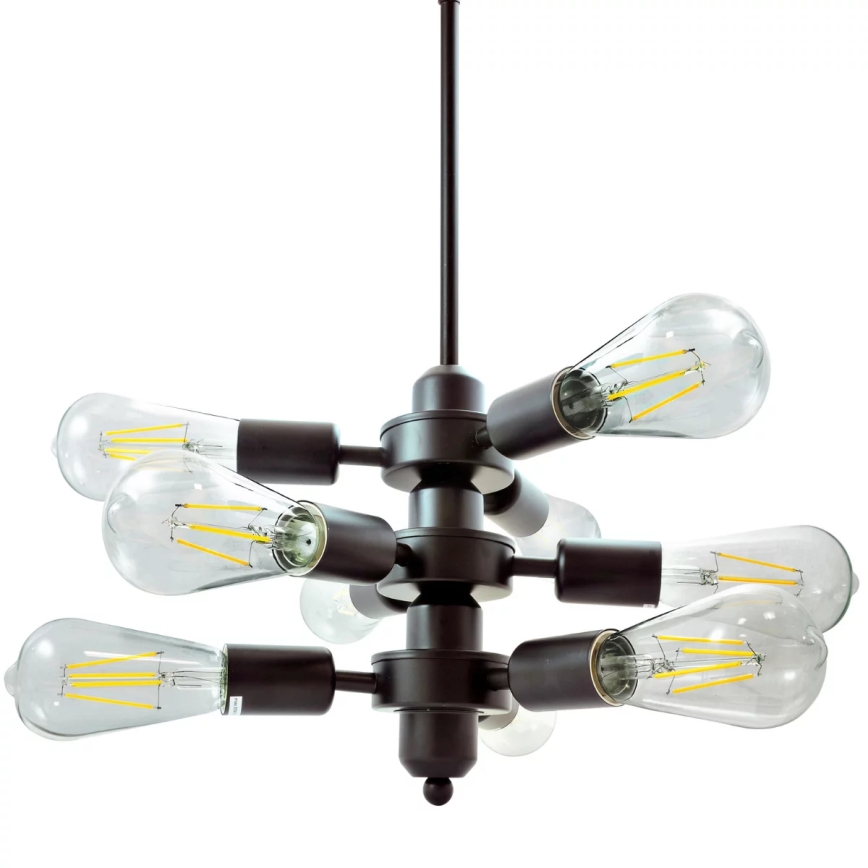 Luster na reťazi OREBRO 9xE27/10W/230V
