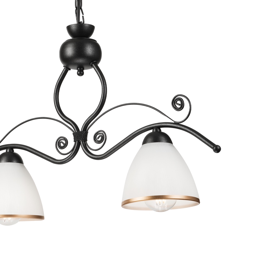 Luster na reťazi RETRO 2xE27/60W/230V čierna