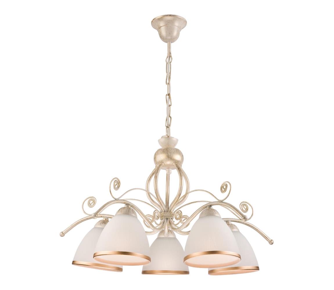 Luster na reťazi RETRO II 5xE27/60W/230V biela patina LM 5.51