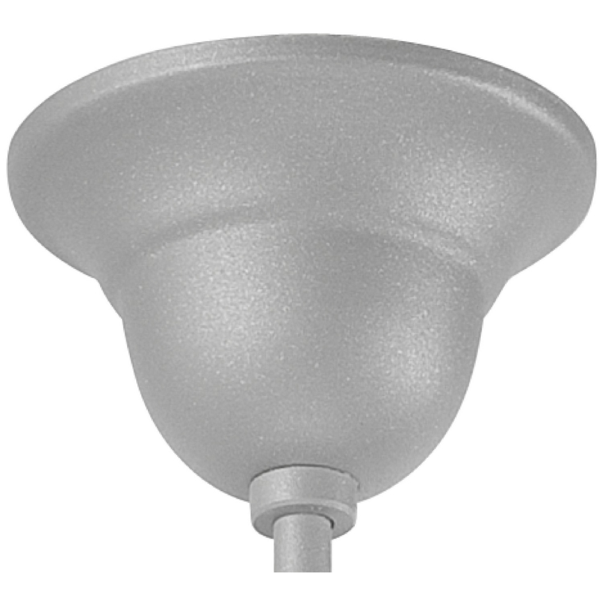 Stropná rozetka svetla je pripevnená k stropu. Je sivá a má tvar zvona. Rozety sú súčasťou osvetľovacieho systému.