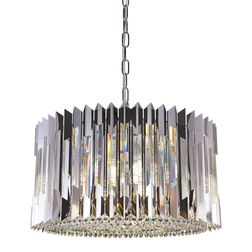 Luster na reťazi RITZ 12xE14/40W/230V pr. 54 cm lesklý chróm