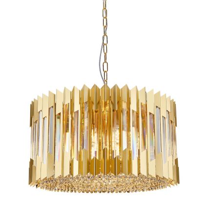Luster na reťazi RITZ 12xE14/40W/230V pr. 54 cm zlatá