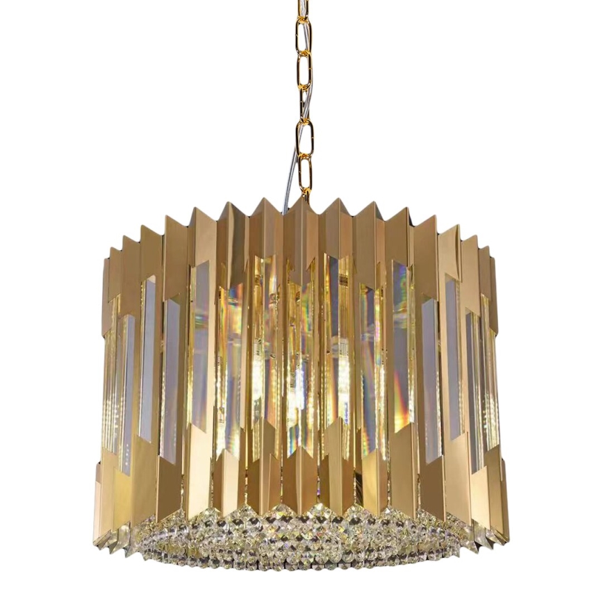 Luster na reťazi RITZ 7xE14/40W/230V pr. 42 cm zlatá