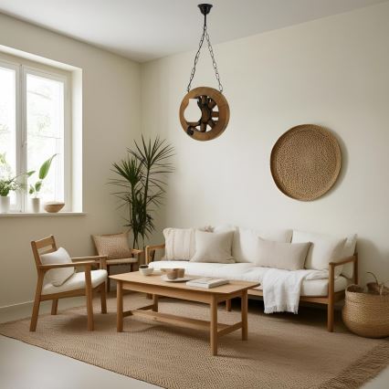 Luster na reťazi ROATA 2xE14/40W/230V buk - FSC certifikované
